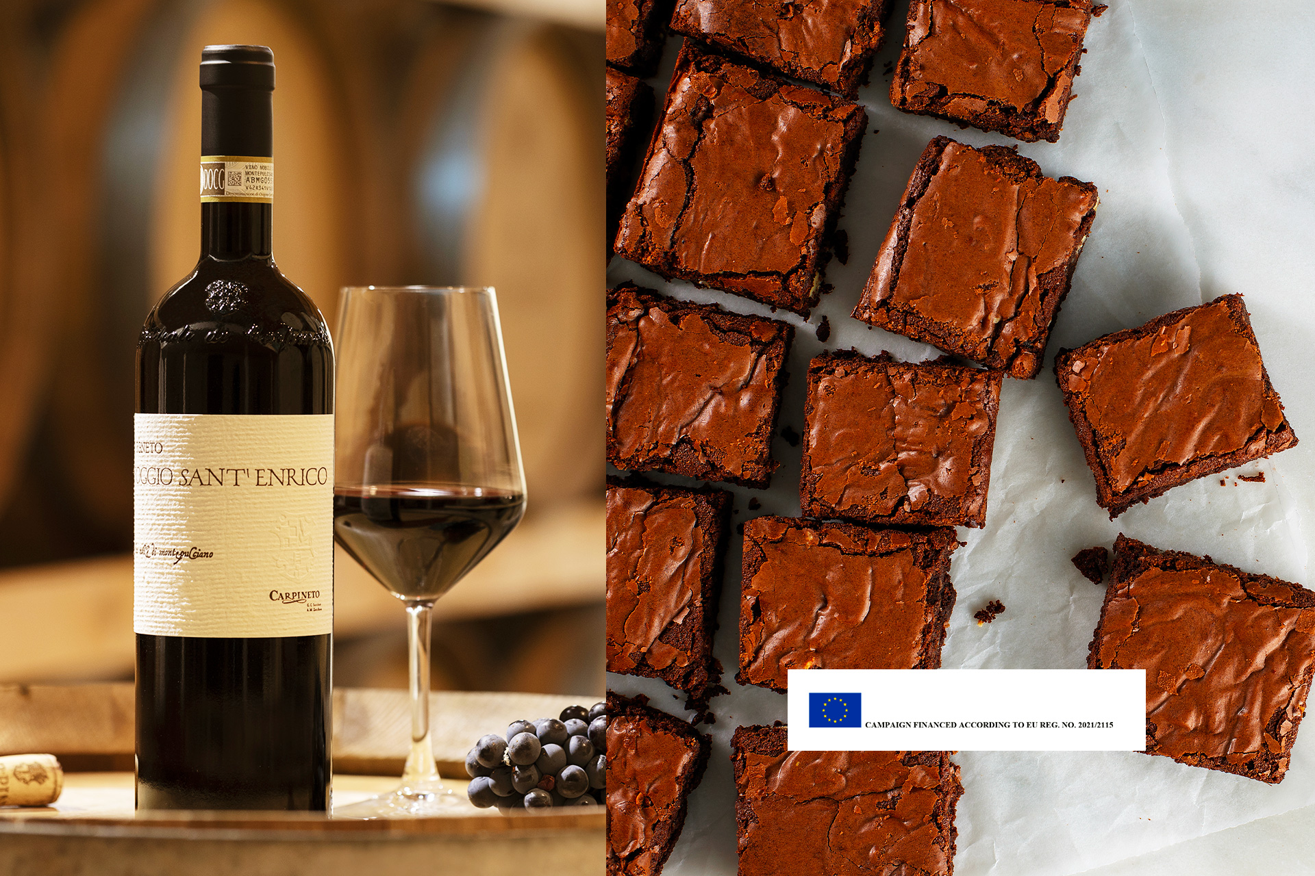 Chocolate brownies and red wine: our suggestion and recipe
