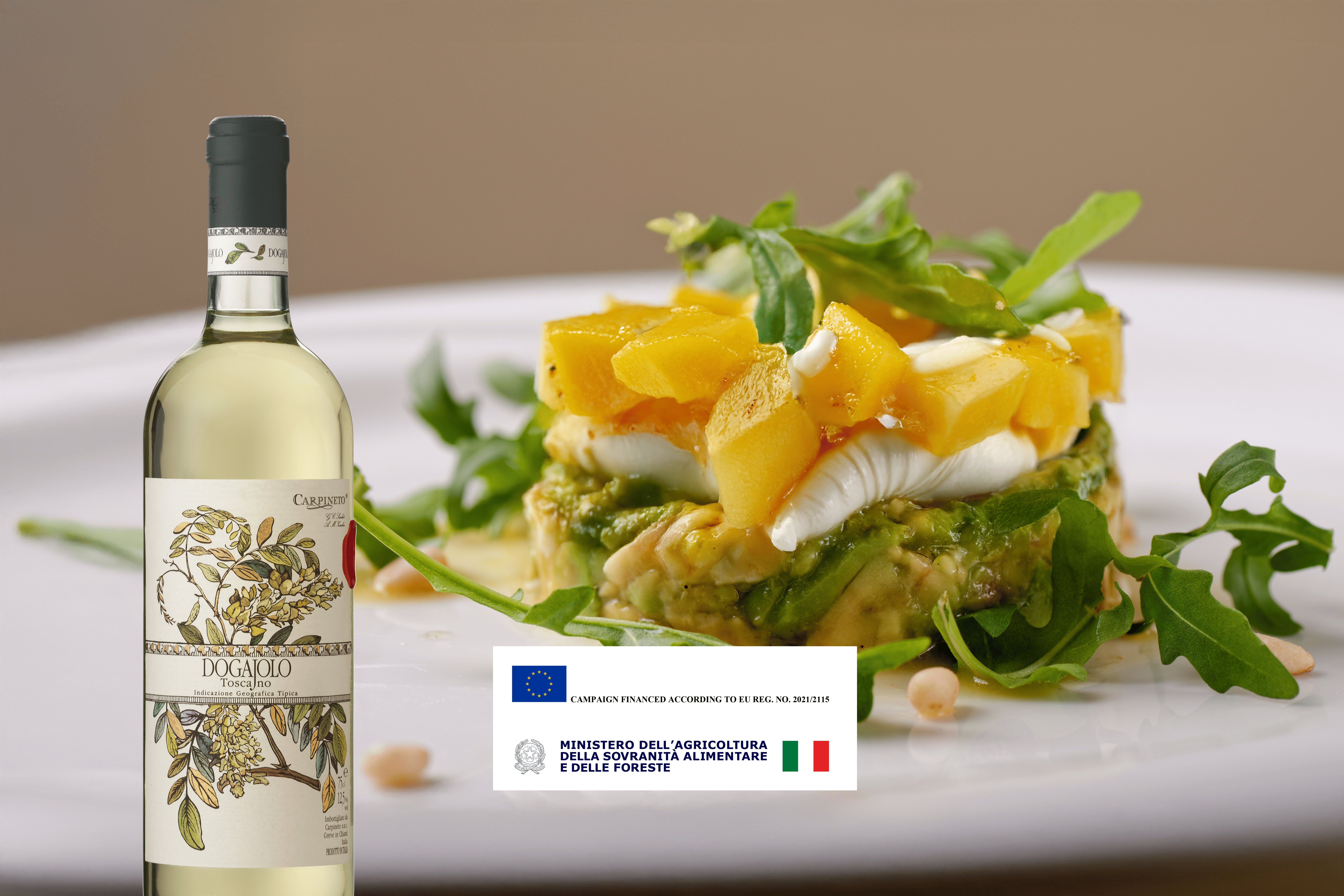White of the Week: Dogajolo Bianco with Avocado-Mango Tartare and Burrata 
